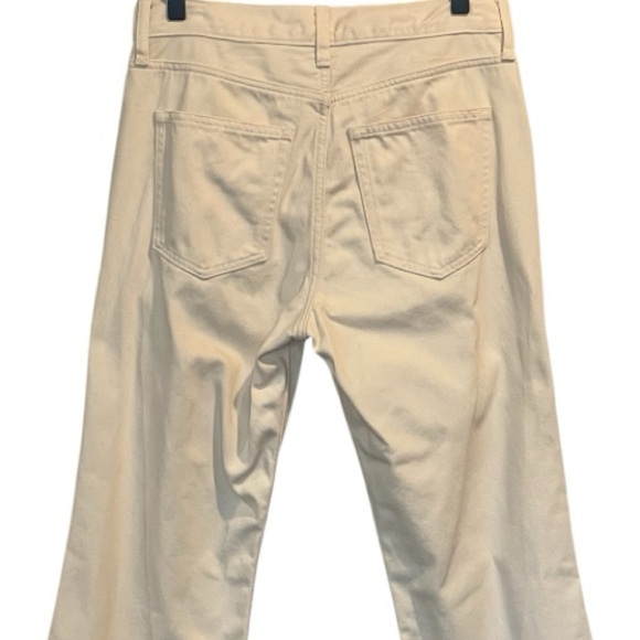 J. Crew Mid-Rise Relaxed Kick-Out Jeans, Ecru Wash, Raw Hem, Size 25 - Picture 15 of 16